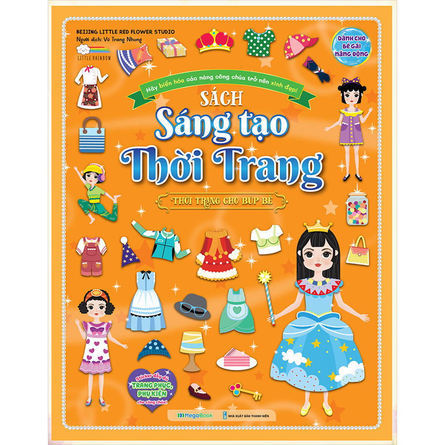 Sách Sáng tạo thời trang: Thời trang cho búp bê (Hơn 100 stickers)