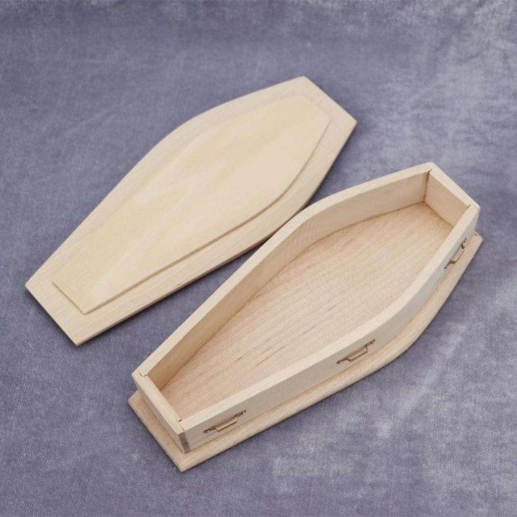 1:12 Doll House Mini Wood Coffin Baby Doll Furniture Supplies Halloween Accs