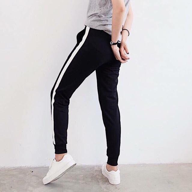 Quần jogger Abercrombie viền sọc ống bo