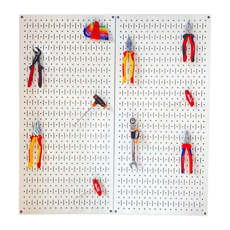 Tấm lưới đôi pegboard treo dọc màu trắng