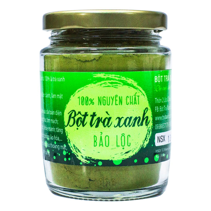 Bột Trà Xanh Nguyên Chất Bảo Lộc Vũ Gia (100g)