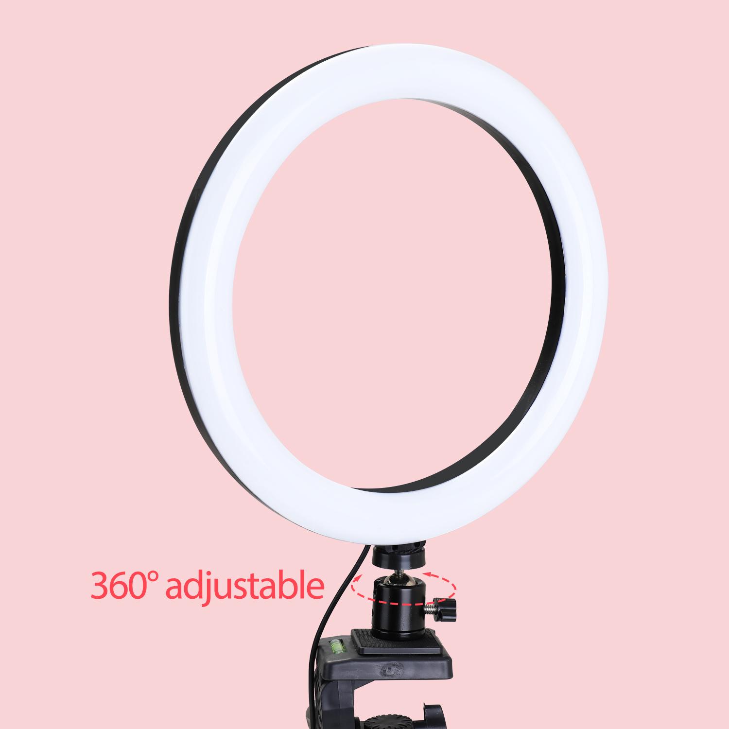 Đèn LED hình tròn 6inch có thể điều chỉnh độ sáng để phát trực tiếp video chụp ảnh tự sướng