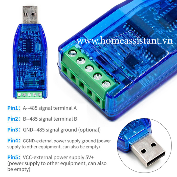 USB To RS485 Modbus Chuẩn Công Nghiệp ZK-U485