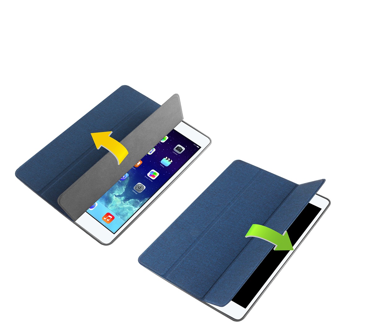Bao da Ipad 10.2 hiệu Mutural _ Màu xanh_ Hàng nhập khẩu