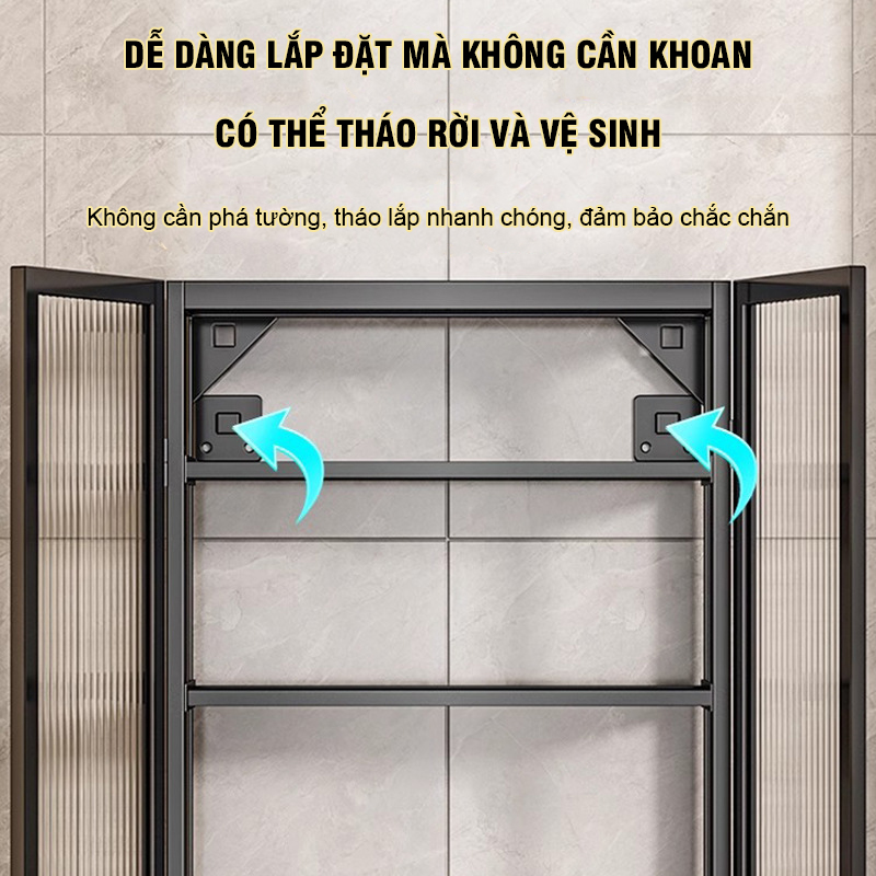 Tủ Treo Tường Thông Minh Đa Năng Vando Để Gia Vị Nhà Bếp, Mỹ Phẩm, Đồ Dùng Nhà Tắm, Nhà Vệ Sinh, Sạch Sẽ Và Vệ Sinh