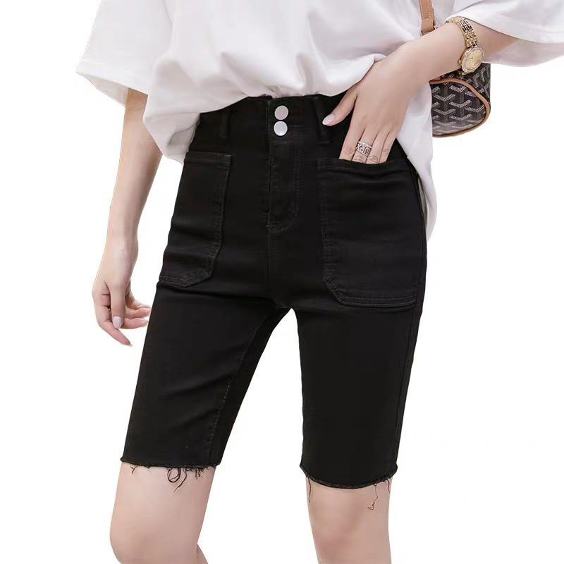 Quần jean ngố / lửng lưng siêu cao, kiểu 2 nút, BIG SIZE dành cho người béo, co dãn mạnh rẻ đẹp 3334