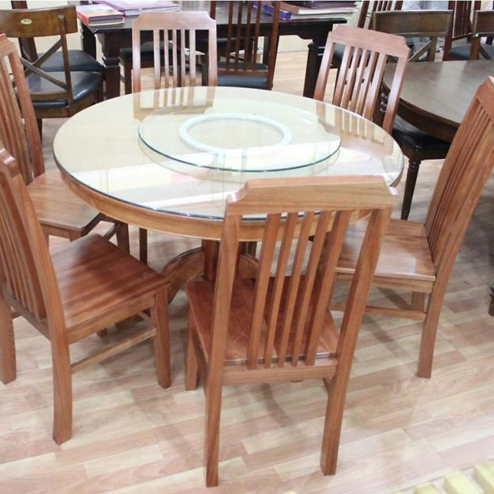 Combo Mặt Bàn Kính Cường Lực Và Vòng Xoay Nhôm KB-932