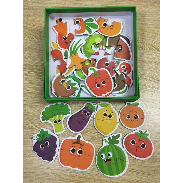 Ghép HÌnh Puzzle 2 Mảnh Hộp Bìa Loại To Đẹp Cho Bé