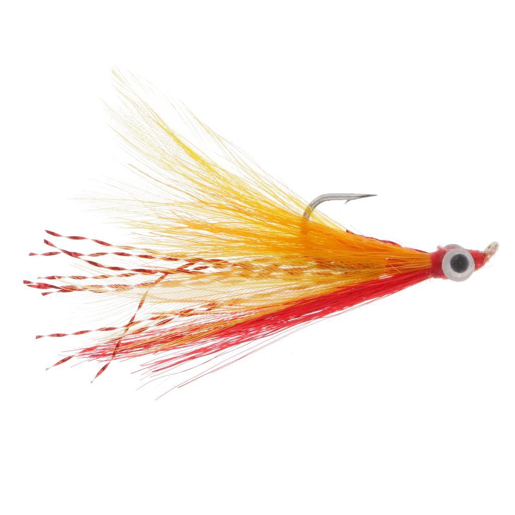 2pcs Clouser Minnow Dry Fly Fishing Flies Simulation Insects Flies 6# Hook