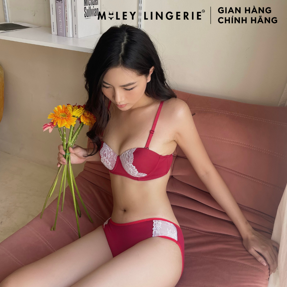 Combo 2 Áo Ngực Cúp Ngang Phối Ren Thời Trang Premium Miley Lingerie BRM02202-04202 - 38B