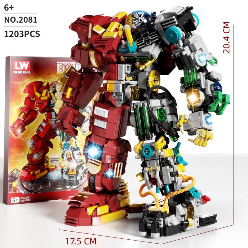 Đồ chơi Lắp ráp Hulkbuster Đặc biệt, Lewan LW2081 Xếp hình thông minh, Mô hình siêu anh hùng Marvel