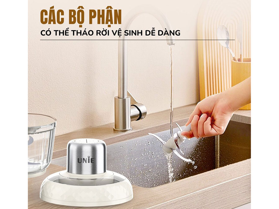 Máy Xay Thịt Đa Năng Unie UM366, 400W, 2 Cối Thủy Tinh, Chế Độ Tự Ngắt An Toàn, Hàng Chính Hãng