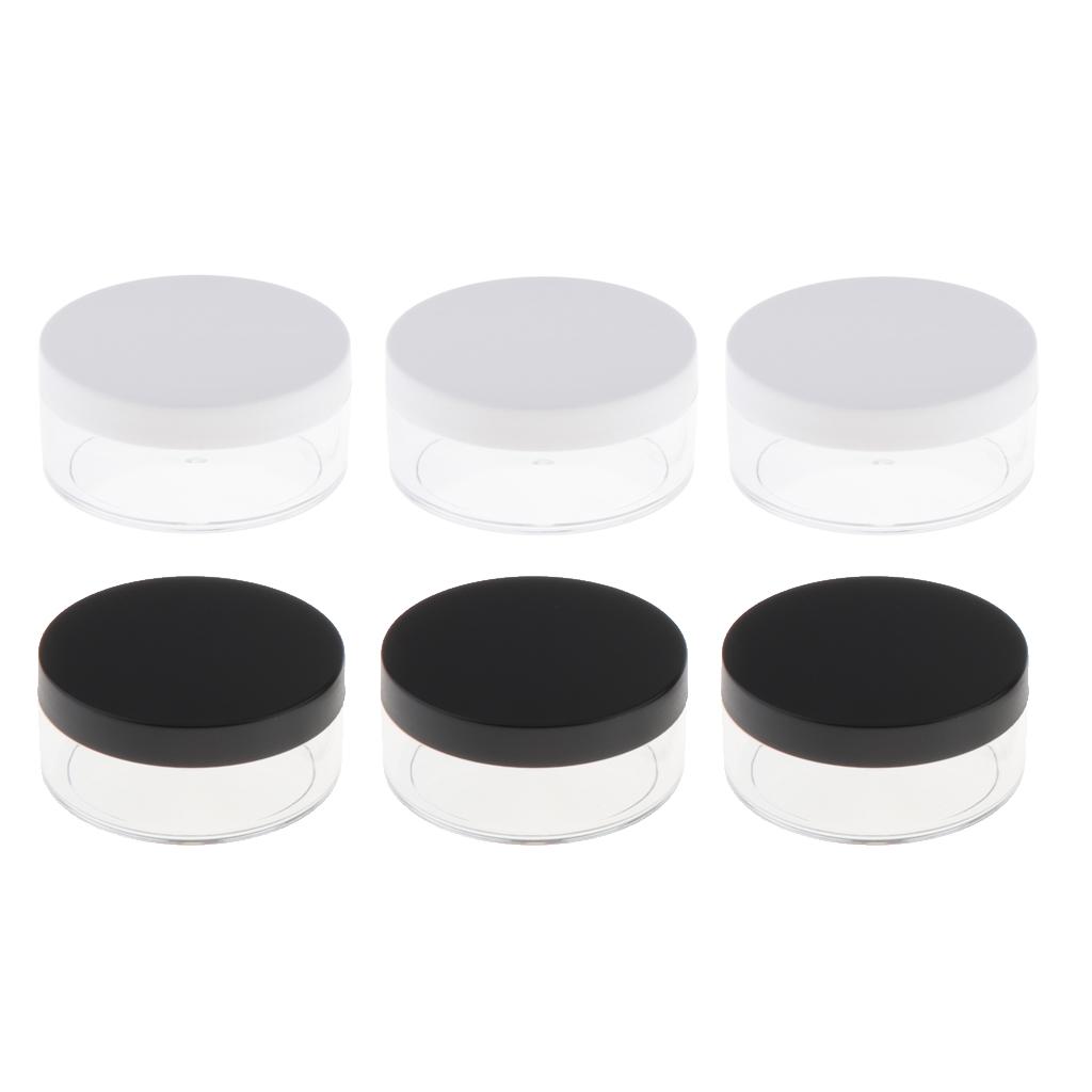 3x Loose Powder Container Powder Puff Case Powder Makeup Storage Jars White