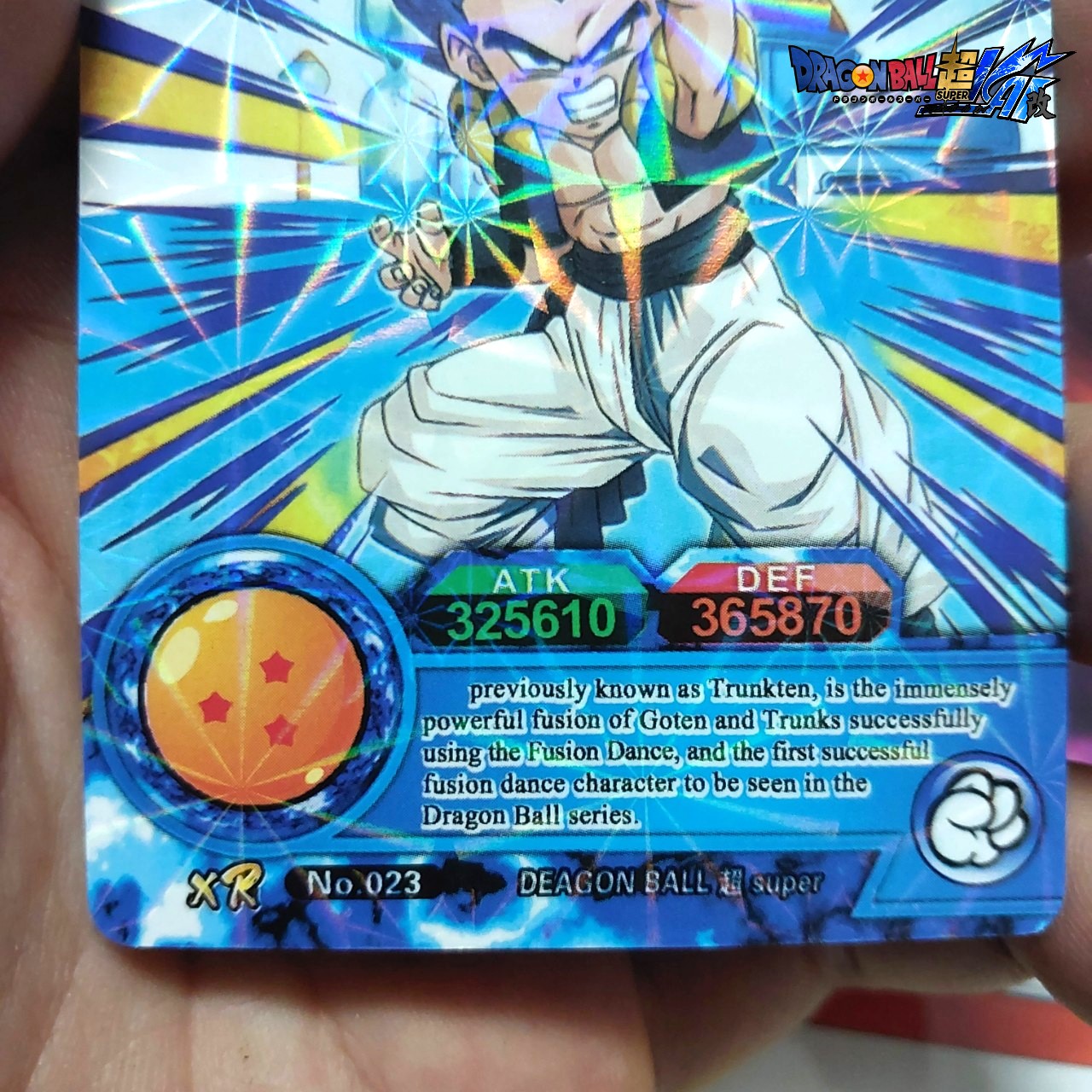Card Dragon ball Blue Gotens XR 23 2 đứa siêu quạy dung hợp 1459 NF5 1-20