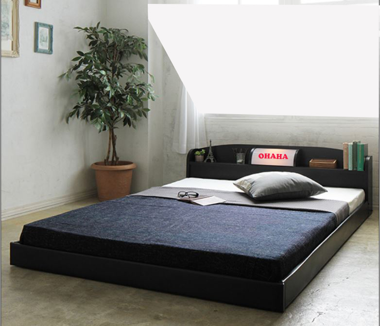 Giường ngủ cao cấp HMR Lõi xanh chống ẩm OHAHA 001 Japanese style - Black Bed