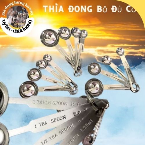 Bộ thìa đong inox 4 cỡ , dụng cụ pha chế