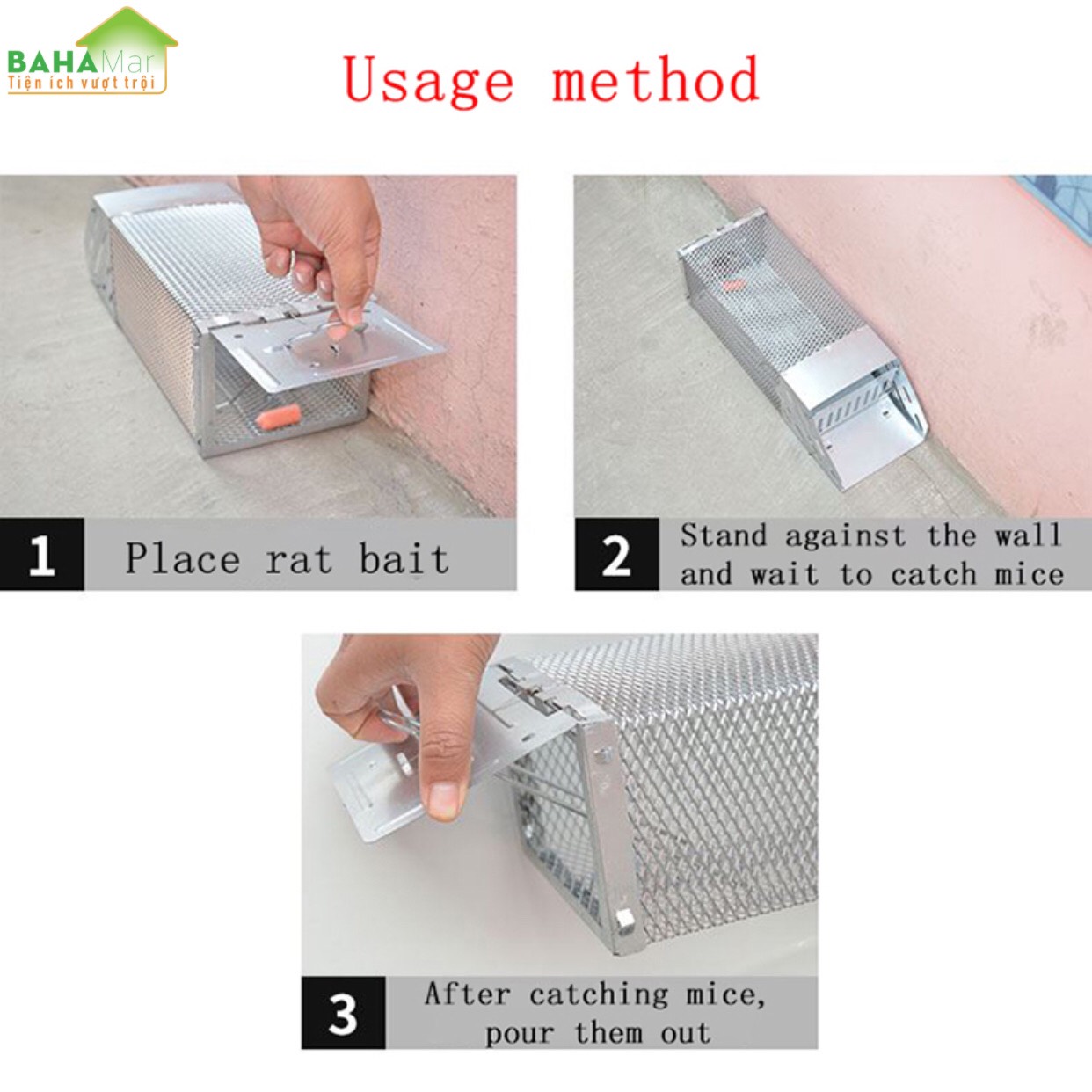 BẪY CHUỘT LIÊN HOÀN TÁI SỬ DỤNG - BẮT CHUỘT TỰ ĐỘNG AN TOÀN VỚI NGƯỜI DÙNG "BAHAMAR" Có thể bắt một số chuột tại một thời gian, rất khó khăn cho chuột trốn thoát khi đã vào bẫy