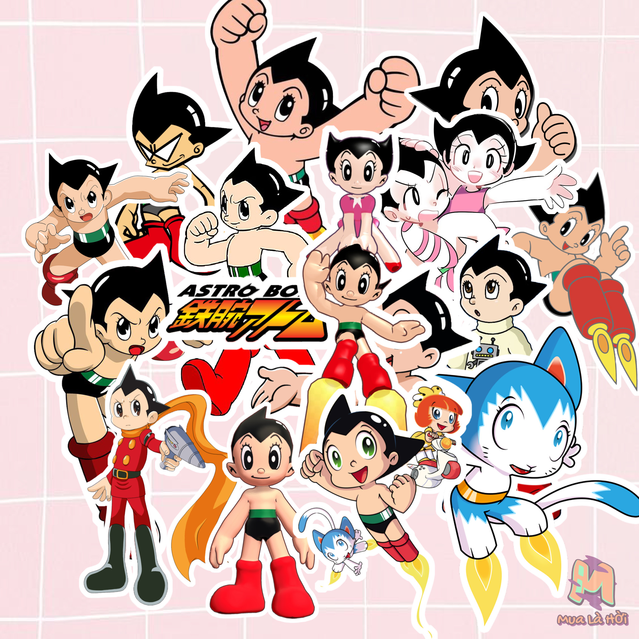 Miếng dán Stickers chủ đề Atom – Cậu bé tay sắt