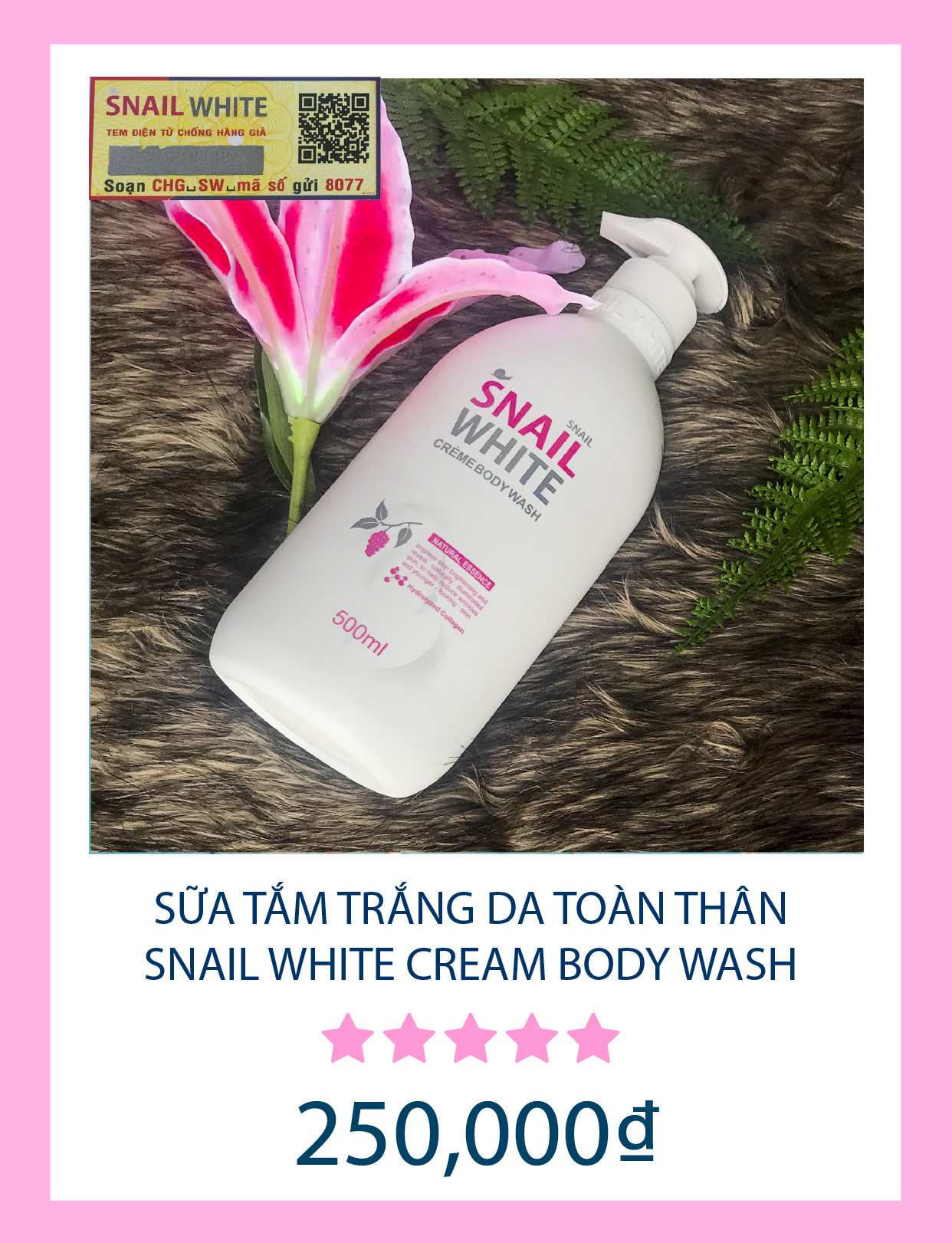 Sữa tắm snail white creme body wash