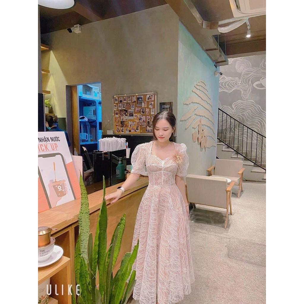 Đầm ren xoèđi chơi đi tiệc đám cưới, du lịch sang chảnh cao cấp PVC