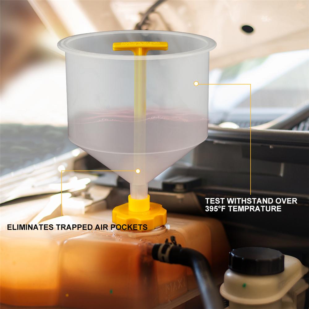 15-Piece Car Radiator Coolant Funnel Kit Spill-Free Funnel Cooling System Funnel Tool with Multiple Caps and Cap Adapters