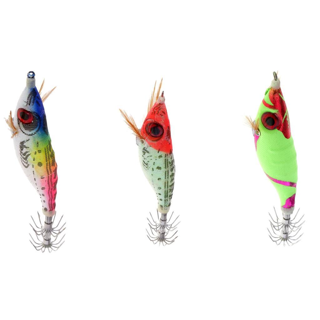 Luminous Tail Squid Jigs Fishing Lures Hook Artificial Shrimp Squid Jig Bait for Sleeve-fish/Squid/Octopus/Cuttlefish