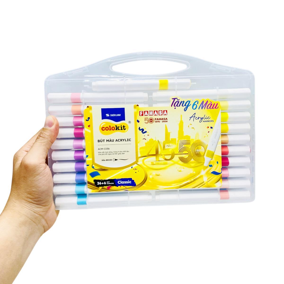 Hộp 42 Bút Màu Acrylic Đầu Cọ Brush - Colokit ACM-C036/FHS - 50 Năm Fahasa