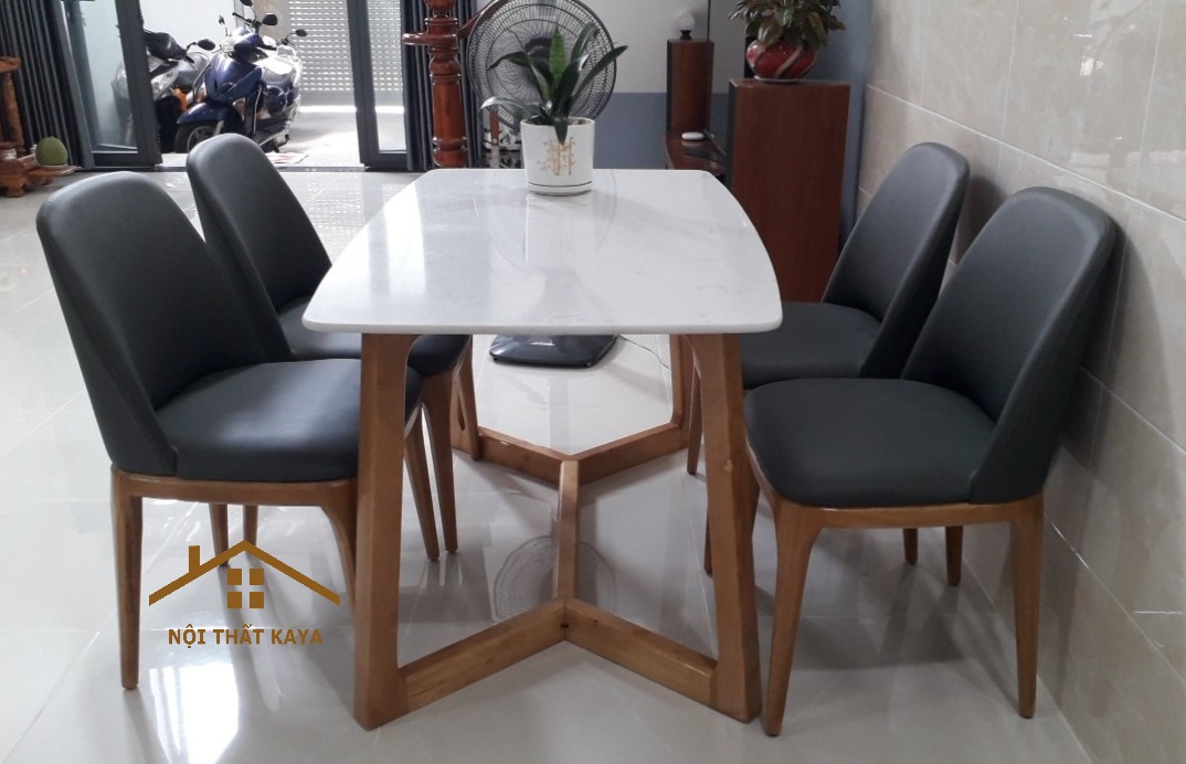 Bộ bàn ăn 4 ghế mặt đá cao cấp
