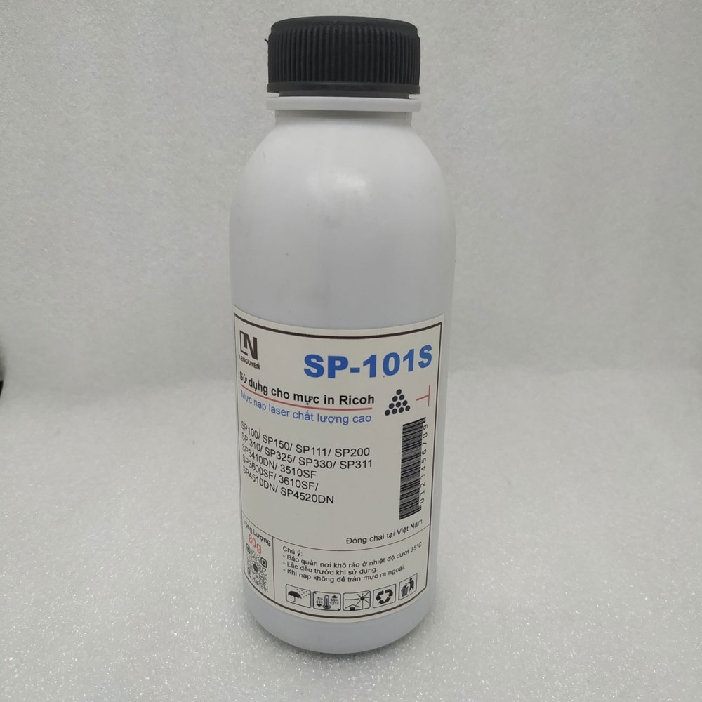 Mực nạp, Mực chai LN SP101S dùng cho máy in Ricoh SP100/ 200/ 203/ SP 310, SP 150 đậm đẹp, ít thải trọng lượng 80g - Hàng chính hãng