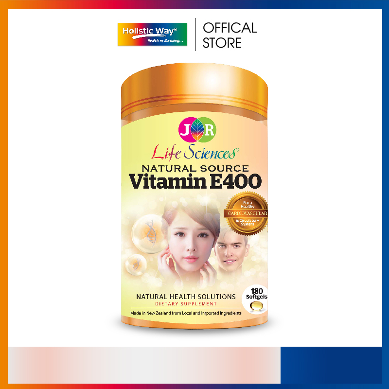 Viên uống bổ sung Vitamin E400 JR Life Sciences hỗ trợ tóc, da và mắt khỏe mạnh