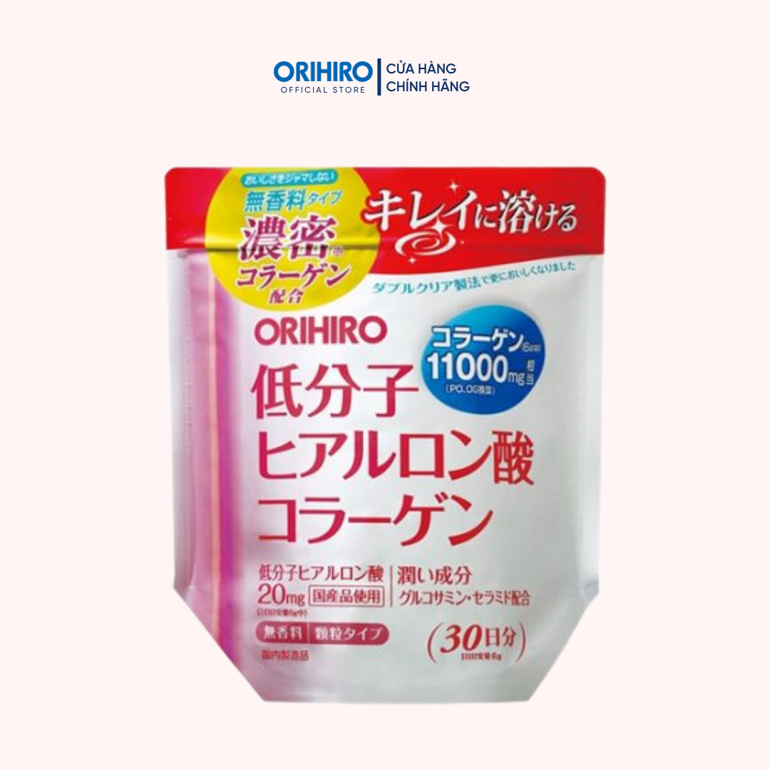 Bột Collagen Hyaluronic Acid Làm Đẹp Da Orihiro 11000mg 180g/túi