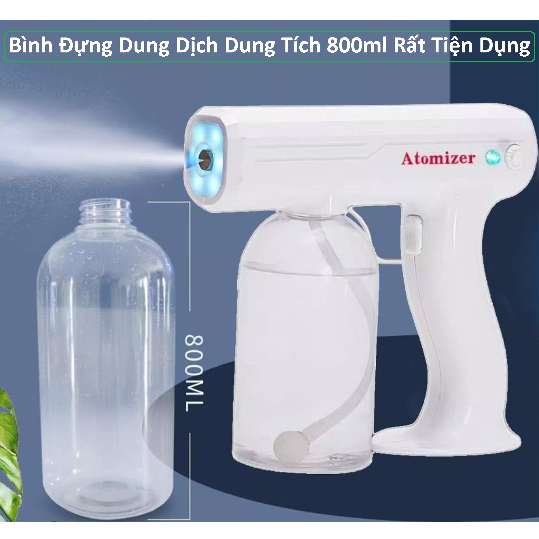 Bình Xịt Điện Không Dây Cầm Tay 800Ml, Máy Phun Atomizer khử trùng sạch vi khuẩn, phun đuổi muỗi, đuổi côn trùng, làm sạch không khí