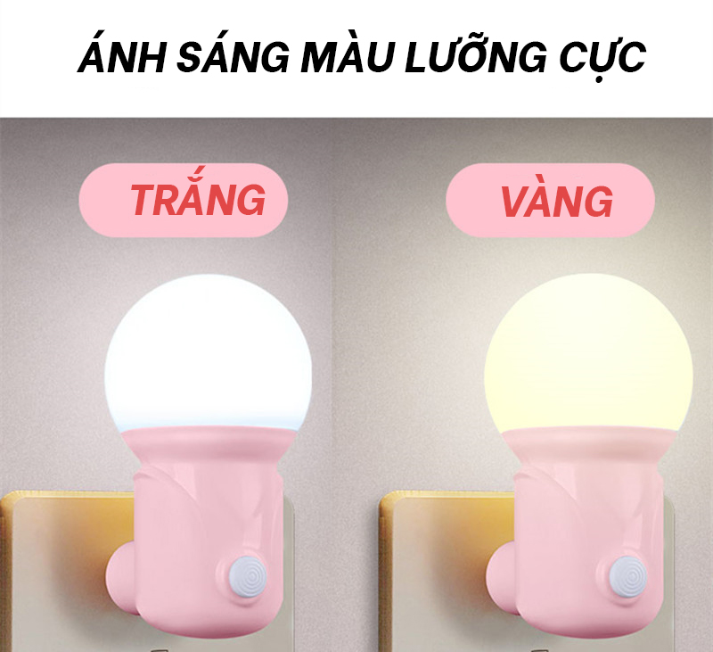 Đèn Ngủ Led 2 Màu Tiết Kiệm Năng Lượng Ánh Sáng Dịu Nhẹ-Giao Màu Ngẫu Nhiên