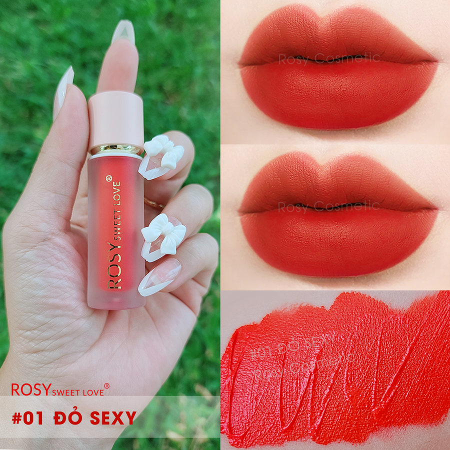 Son kem ROSY LUXURY VELVET LIPS set 2 cây son + 1 hũ dưỡng môi