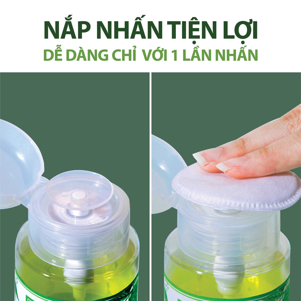 Nước Tẩy Trang Mắt Môi Trà Xanh &amp; Dầu Babasu Làm Sạch, Dưỡng Ẩm Không Chứa Cồn Cho Da Dầu Mụn MILAGANICS 30ml - 200ml (Chai)