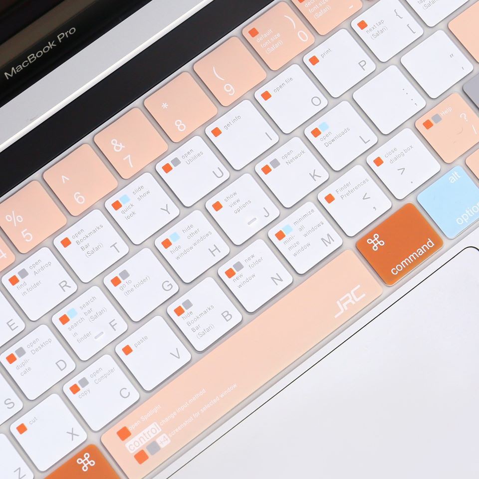 Hình ảnh Phủ phím hướng dẫn phím tắt JRC Easy Style Orange cho Macbook đủ size- Hàng chính hãng