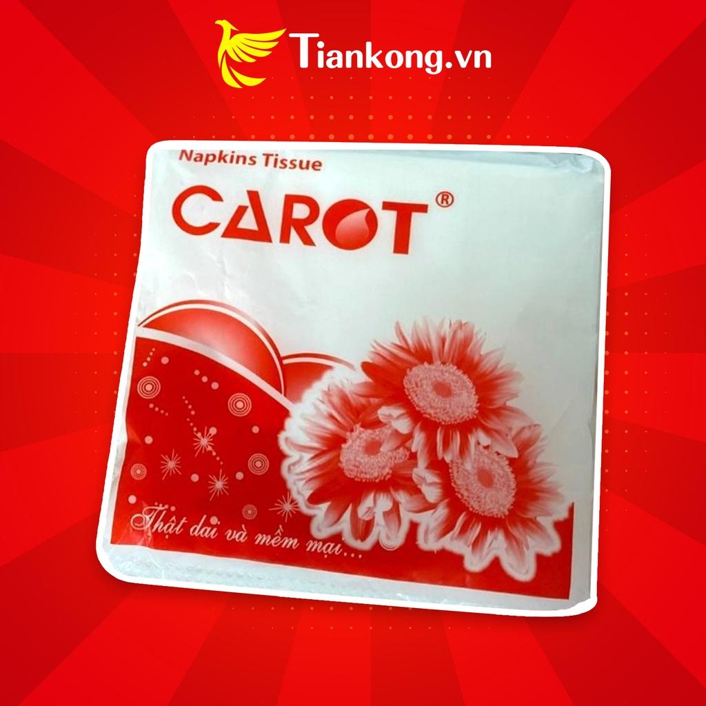 Giấy ăn vuông Carot dạng rút bịch 100 tờ đa năng tiện lợi - TIANKONG