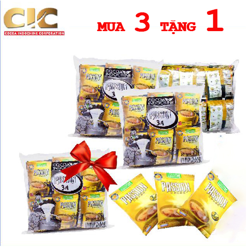 Combo 3 Túi Bột Ca Cao Passion 3in1 CoCoa Indochine - MUA 3 TẶNG 1