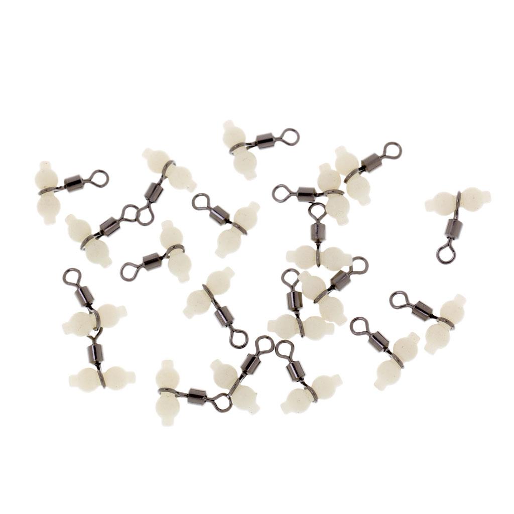 2# Fishing Rolling Barrel Swivel Fishing Tackle Connector with Luminous Bead