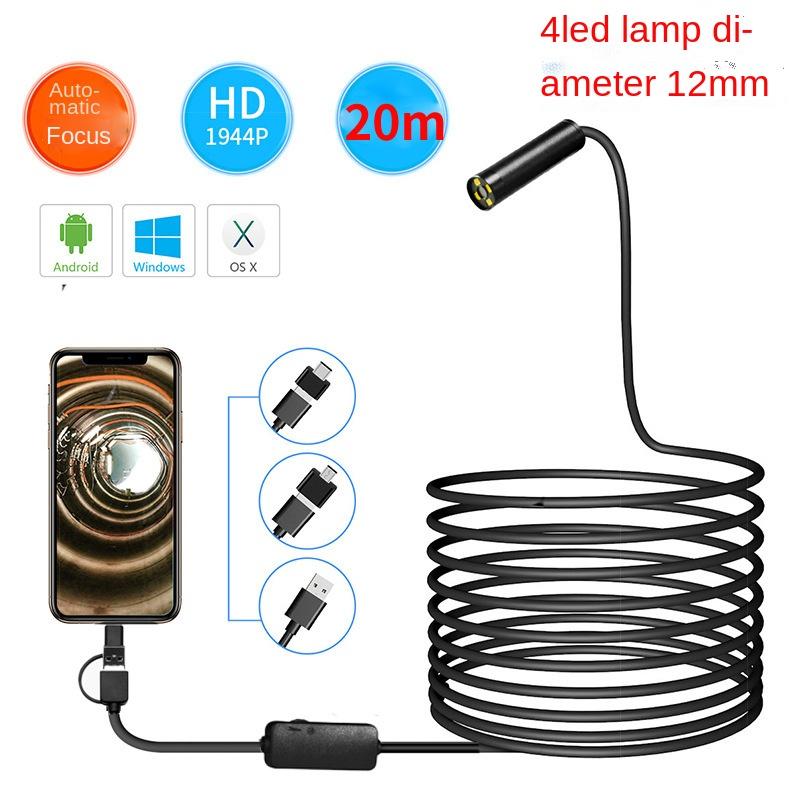 12Mm Tự Động Lấy Nét 5 Triệu Điểm Ảnh Độ Nét Cao MobilePhone Nội Soi Công Nghiệp Đường Ống Phát Hiện Câu Cá Dò Tìm Cá Borescope