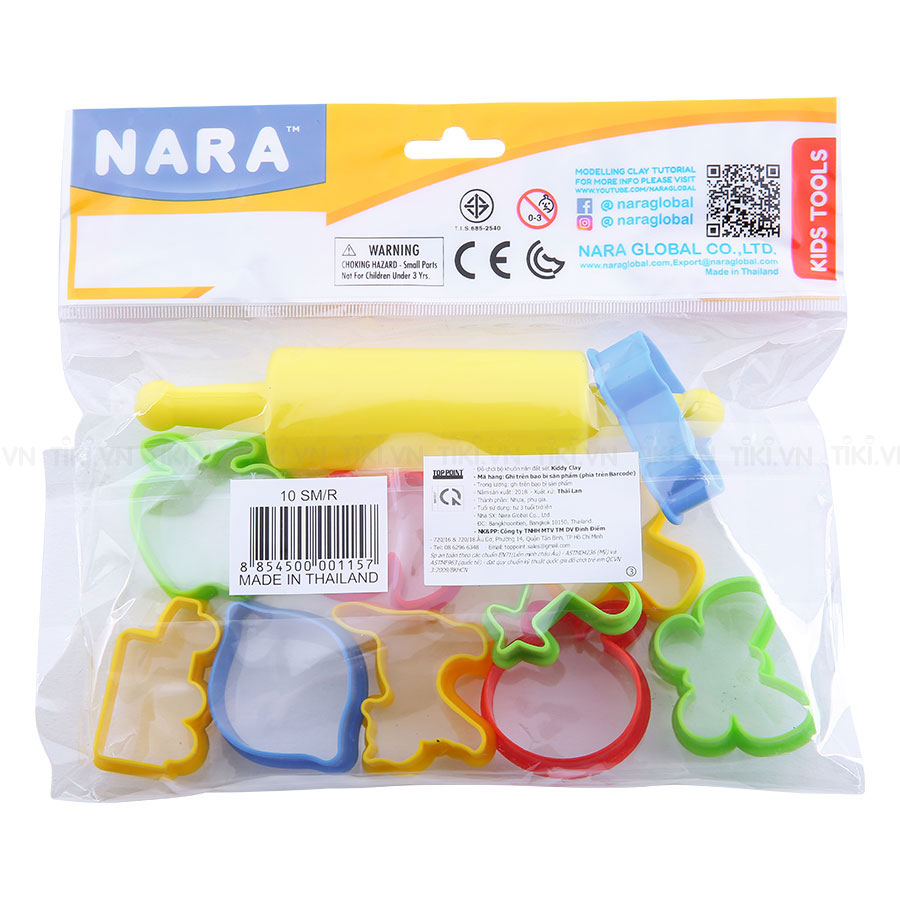 Bộ Khuôn Nặn Học Tập + Cây Lăn Kiddy Clay 10SMR