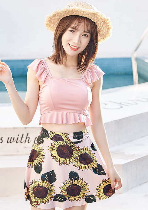 Bộ bơi áo tắm - bộ chân váy hoa hướng dương