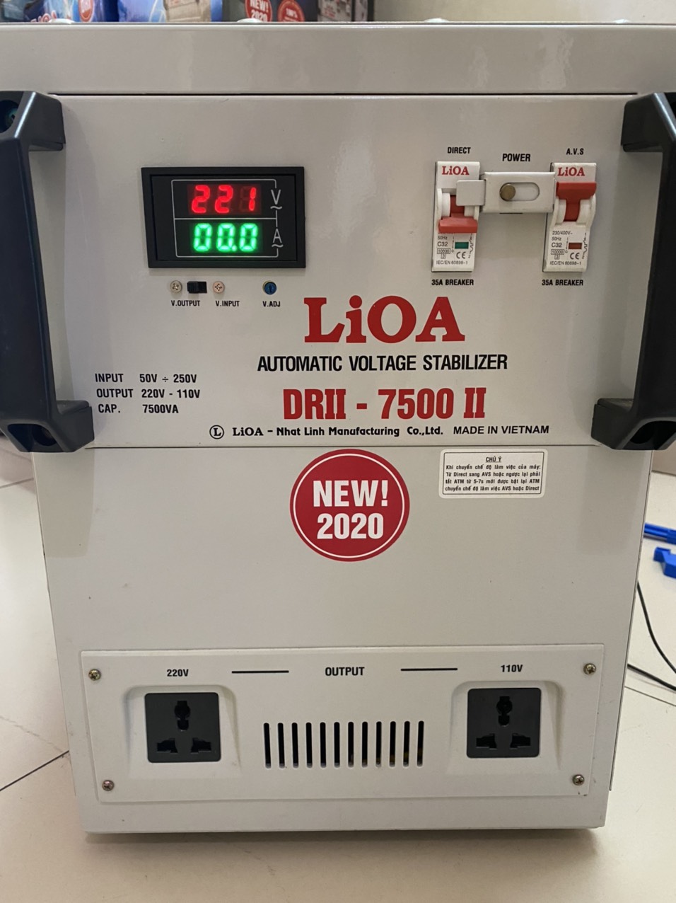 Ổn áp lioa 7.5kva dải 50v ~ 250v DRII - 7500II dây đồng 100%