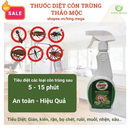 Thuốc diệt côn trùng từ thảo mộc TinTin - Diệt Gián, kiến, rận, bọ chét, ruồi, muỗi, nhện, sâu - An Toàn Hiệu Quả 100%