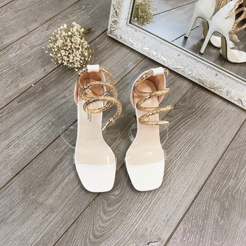 Giày sandal nữ phối dây quấn cổ chân cực xinh cao 9f