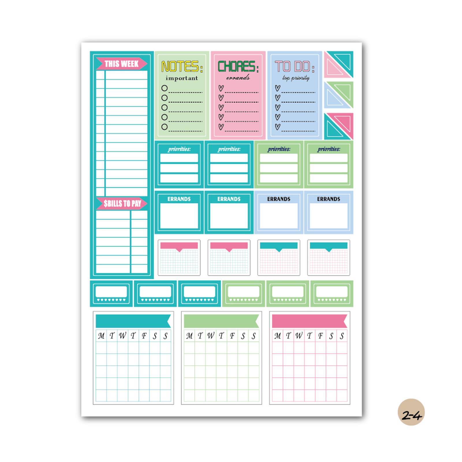 12 Sheets Essentials Planner Sticker Weekly Daily Schedule Sticker Planner Sticky Notes for DIY Calendar Planner Journal