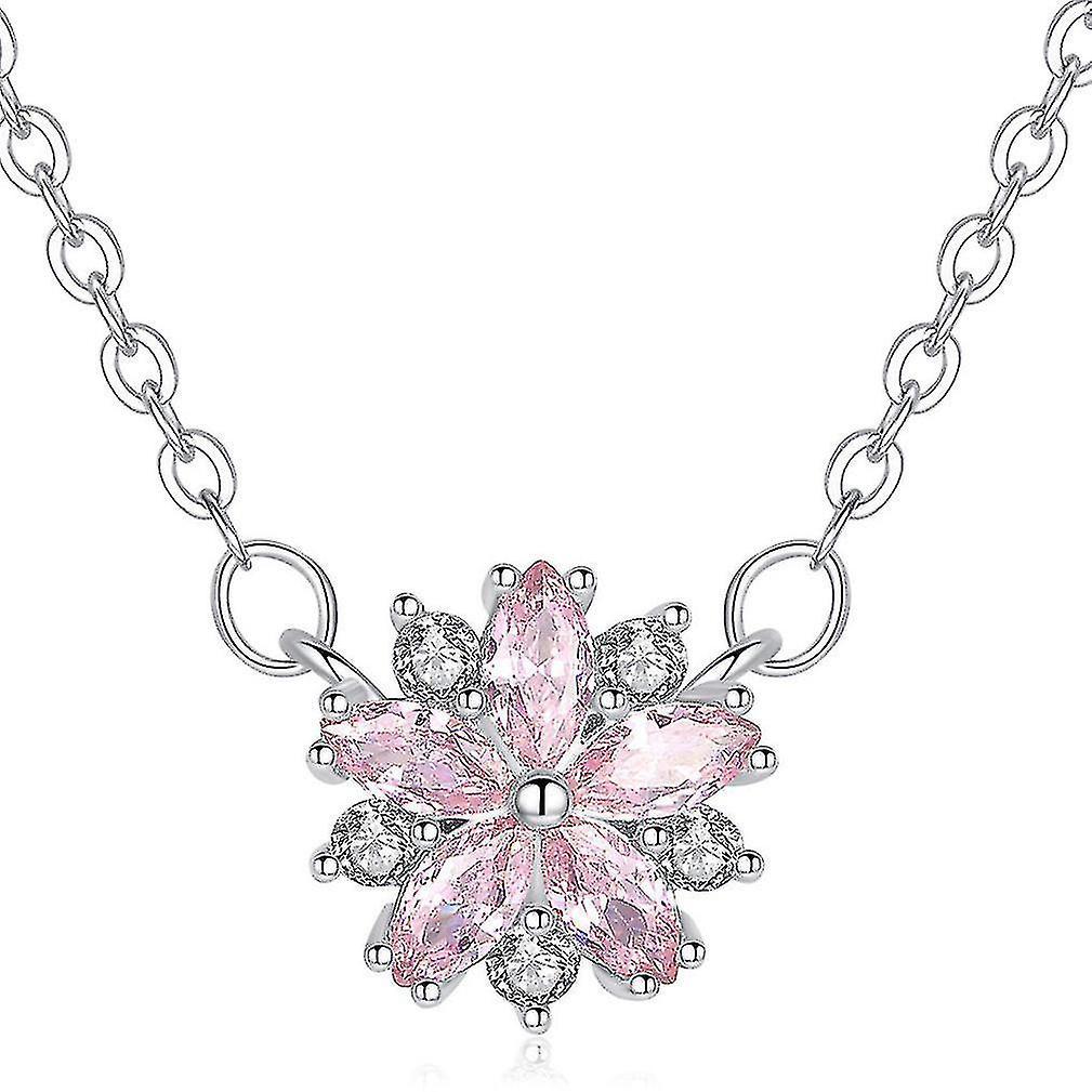 Bộ đồ trang sức hoa cánh hoa lãng mạn micro dát đôi tai cổ áo cho món quà sinh nhật