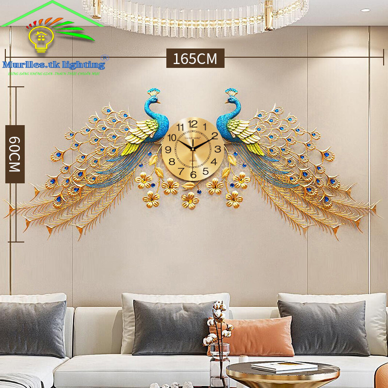 Đồng hồ Treo Tường, đồng hồ decor nghệ Thuật Cao Cấp hiện đại 3D kích cỡ lớn treo phòng khách 2216