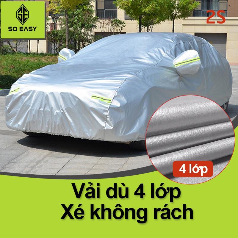 Bạt phủ xe hơi, áo trùm xe ô tô vải dù oxford 4 đến 7 chỗ, lớp phản quang chống nóng, mưa, xước sơn_BPX