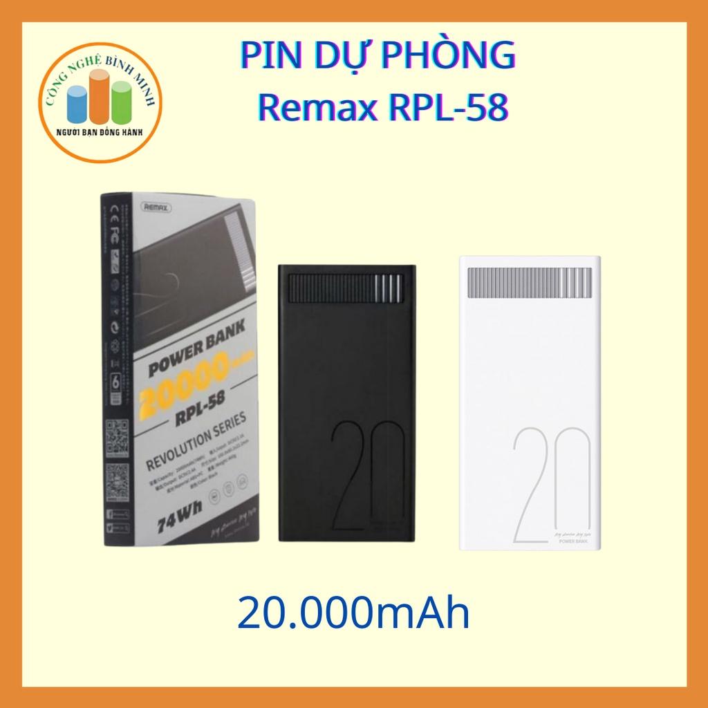 Sạc dự phòng REMAX RPL-58 20.000mAh (BM-01668) - Hàng chính hãng